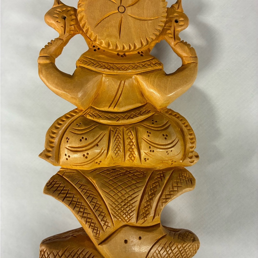 Handmade Wooden Ganesha Incense Statue - Picture 2 of 3